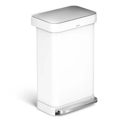 simplehuman 45L Rectangular Kitchen Step Trash Can with Liner Pocket