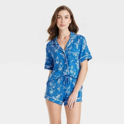 Women Cloud Knit Short Sleeve Top and Short Pajama Set