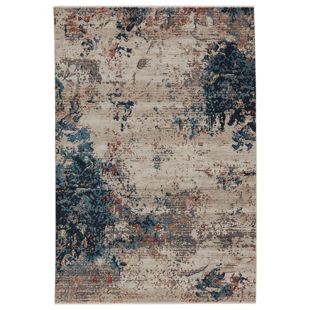 Terrior Abstract Area Rug Blue/Red - Jaipur Living: Contemporary Living Room Rug