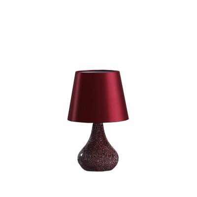 11 Mosaic Glass Pattern Mini Polyresin Table Lamp Red/Pink - Ore International