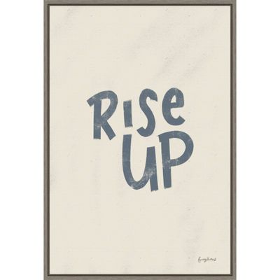 16 x 23 Rise Up II Neutral by Becky Thorns Framed Canvas Wall Art Gray Wash - Amanti Art