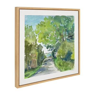 Kate & Laurel All Things Decor 22x22 The Lane and Sea Framed Canvas by Patricia Shaw Natural