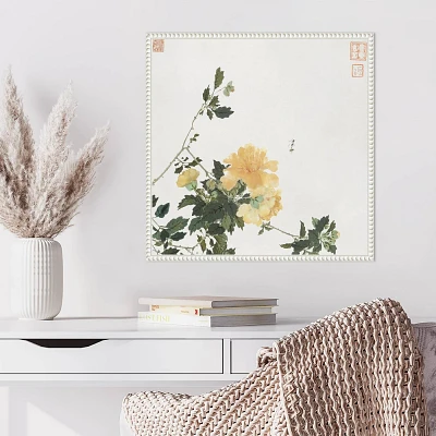 Amanti Art Insects and Flowers VI by Ju Lian Framed Canvas Wall Art Print