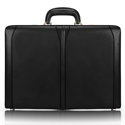 McKlein Turner Leather 4. Expandable Attache Briefcase - Black
