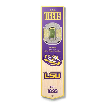 8 X 32 NCAA LSU Tigers 3D StadiumView Banner