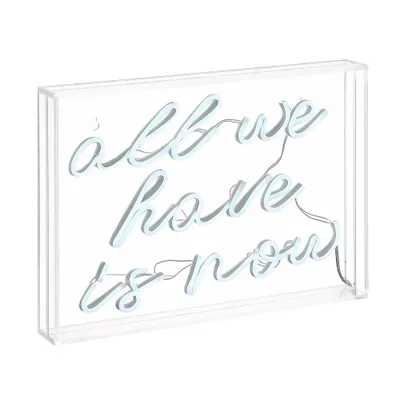 14x 10 All We Have is Now Acrylic Box LED Neon Sign USB - JONATHAN Y: Modern Decor for All Ages