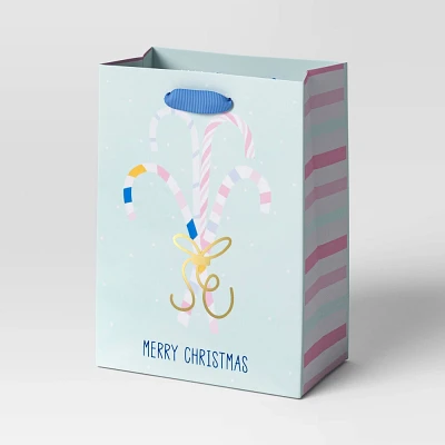 Candy Canes Petite Christmas Gift Bag Blue - Wondershop