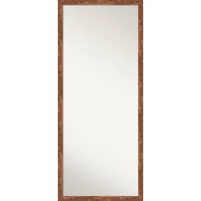 27 x 63 Non-Beveled Fresco Light Pecan Wood Full Length Floor Leaner Mirror - Amanti Art