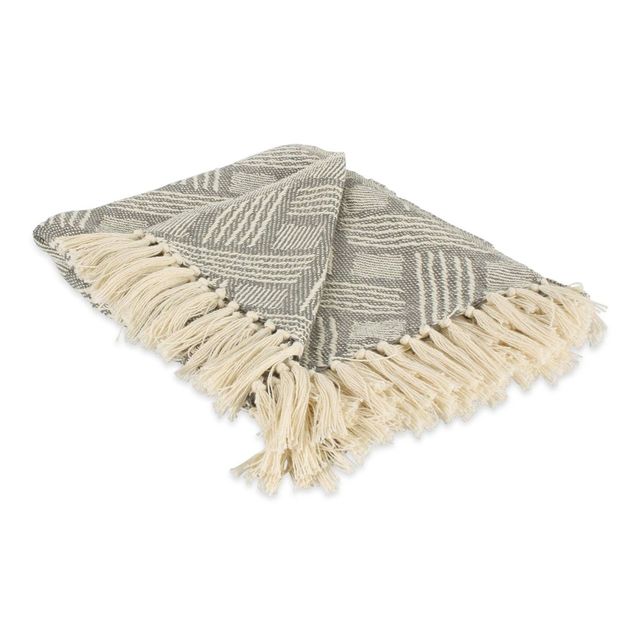 50x60 Basketweave Throw Blanket - Design Imports: Cotton, Hypoallergenic