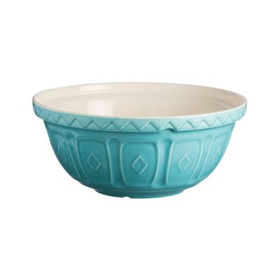 MASON CASH 136oz Earthenware Color Mix Mixing Bowl Turquoise: Large Ceramic Mixing Bowl, Dishwasher & Microwave Safe