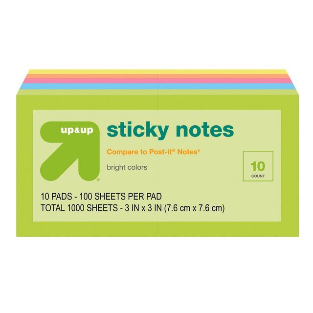 Sticky Notes 10pk 100ct per Pack - up&up