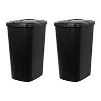 Hefty Black 13.3 Gallon Touch Lid Trash Can