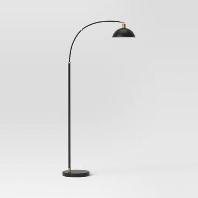 Adjustable Arc Floor Lamp with Swivel Head Black: Modern Standing Light for Living Room - Threshold