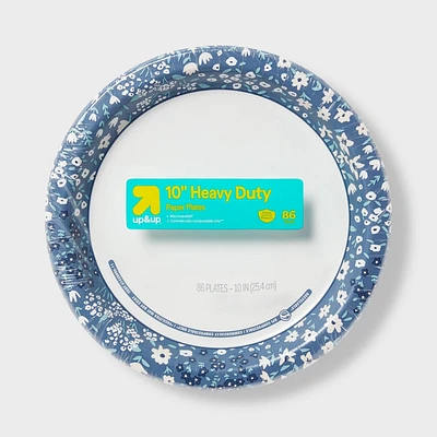 Blue Floral Paper Plate 10 - 86ct - up&up