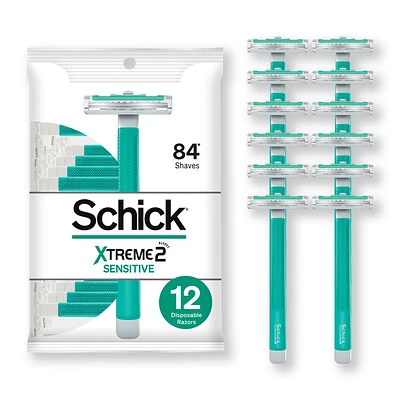 Schick Xtreme2 Sensitive Mens Disposable Razors - 12ct