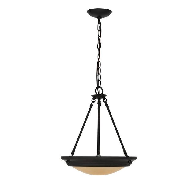 17.75 2-Light Pendant (Includes Light Bulb) - Cresswell Lighting: Kitchen Ceiling Lamp, Bronze Finish