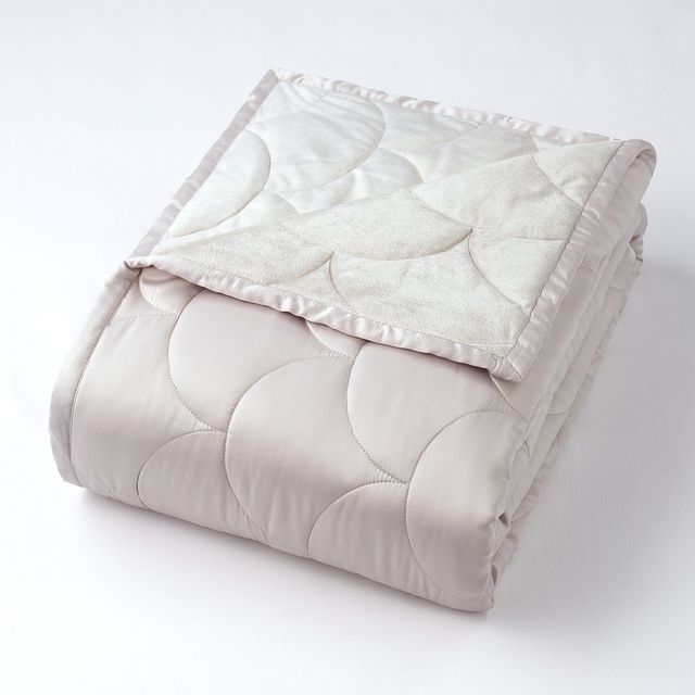 Nikki Chu Twin Reversible Blanket Silver Cloud: Hypoallergenic, Lightweight Satin, Machine Washable