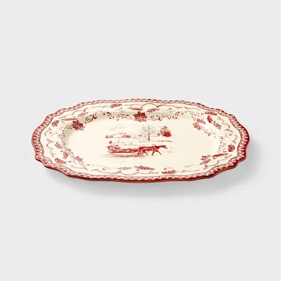 Stoneware Oval Serving Platter - Threshold designed with Studio McGee