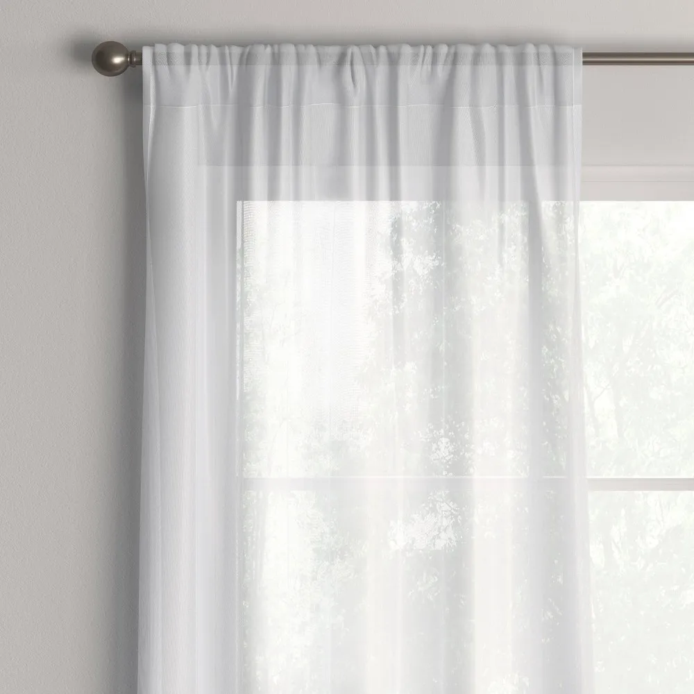 40x63 Sheer Crinkle Window Curtain Panel White - Room Essentials