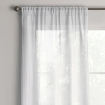 40x63 Sheer Crinkle Window Curtain Panel White - Room Essentials