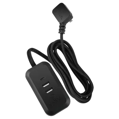 Globe Electric 6 Designer Series USB-A & USB-C Charging Black: Wall Charger with USB Cable, 21A, 1625W, 120V Output