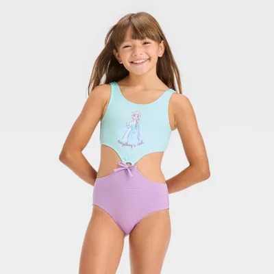 Girls Frozen Fictitious Character One Piece Swimsuit