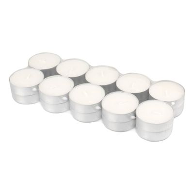 20pk 9hr Long Burning Mega Oversized Tea Light Unscented Candles White - Stonebriar Collection: Hand-Poured, Palm Wax, Metal Container