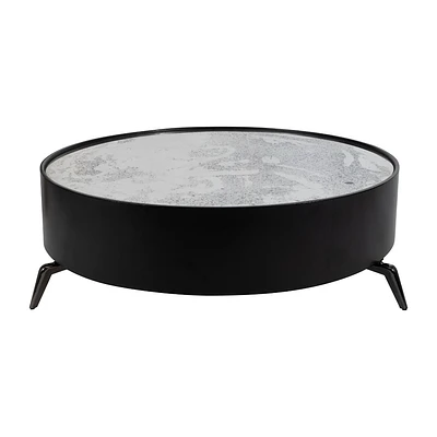 Sagebrook Home 16 Wood Round Spider Leg Coffee Table Black: Chic Acrylic & Glass, MDF Frame