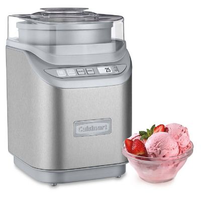 Cuisinart Cool Creations Electronic Ice Cream Maker - Brushed Metal- ICE-70P1: 2-Qt Stainless Steel, 25-Min Cycle, 300W