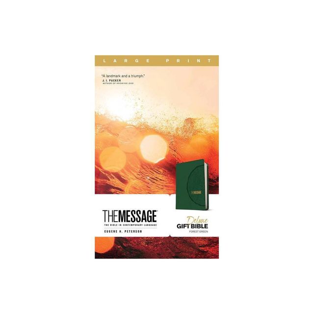 The Message Deluxe Gift Bible, Large Print (Leather-Look, Green) - (Leather Bound)