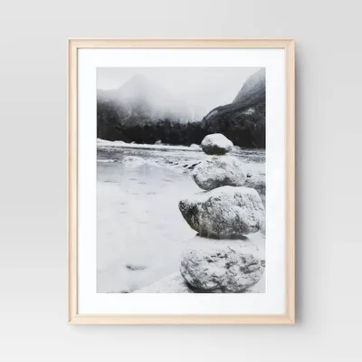 22 x 28 Matted to 18 x 24 Wedge Poster Frame Natural - Threshold