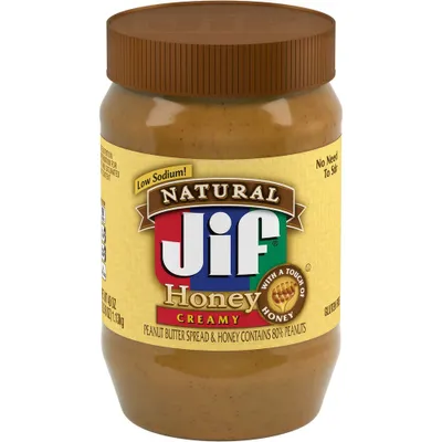 Jif Natural Creamy Peanut Butter Spread and Honey - 40oz