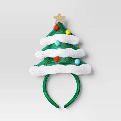 Light-up Christmas Tree Headband - Wondershop Green