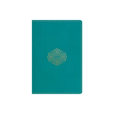 ESV Large Print Compact Bible (Trutone, Teal, Bouquet Design) - (Leather Bound)