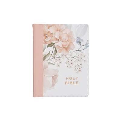 KJV Note-Taking Bible Faux Leather Hc Pink Floral Printed - (Leather Bound)