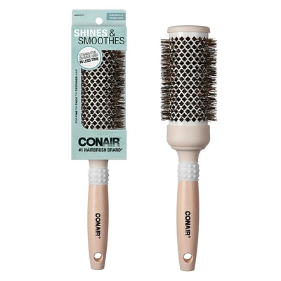 Conair Ceramic Wood Boar Bristle Round Hair Brush - Medium Barrel - All Hair