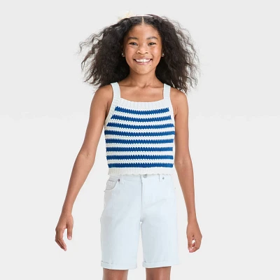 Girls Striped Tank Top Sweater