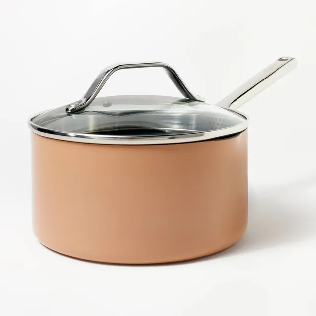 8qt Nonstick Ceramic Coated Aluminum Wide Stock Pot - Figmint