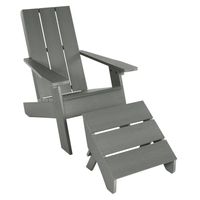 Italica 2pc Modern Adirondack Chair and Folding Ottoman -  - highwood