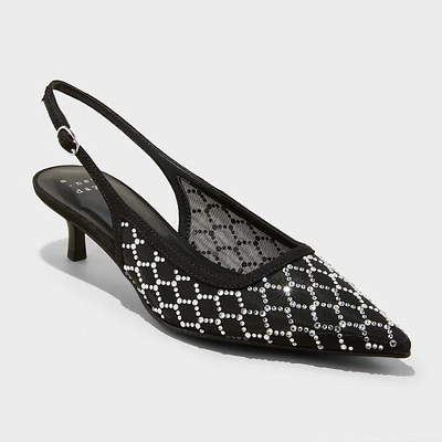 Women Gigi Embellihed Slingback Kitten Heel