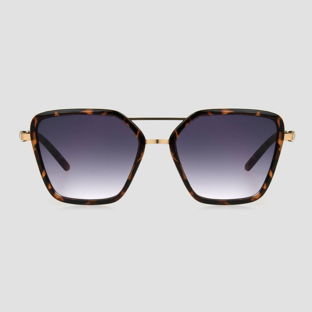 Oversized Square Frame Sunglasses in Tortoiseshell - Women