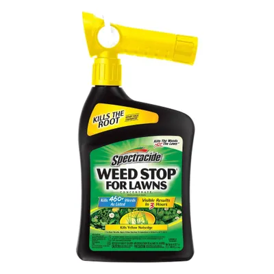 Spectracide 32oz Weed Stop Herbicide Selective Lawn Weed: QuickFlip Sprayer, Kills Roots, 21333 sq ft Coverage