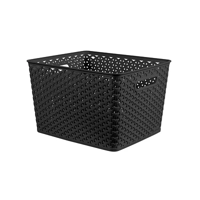 Large Y-Weave Decorative Storage Basket - Brightroom: BPA-Free, Cut-Out Handles