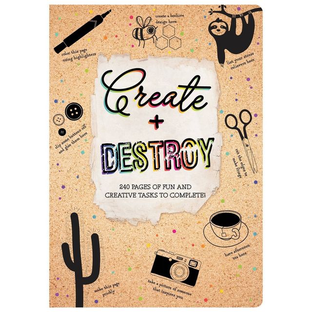 Create & Destroy Activity Book - Piccadilly: Guided Journal, Lay-Flat Binding, Flexible Cover, 240 Pages, 6 x 8.5 Inches