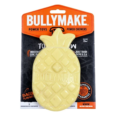 Bullymake Yellow Pineapple with Bacon Flavor Tough Chew Dog Toy