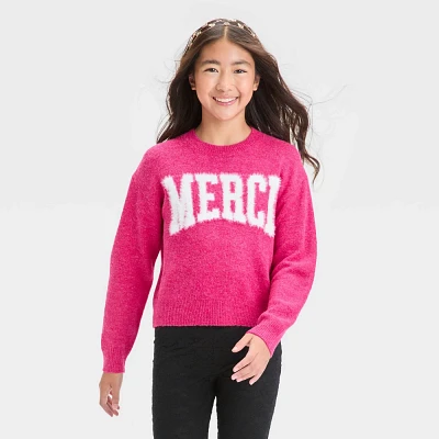 Girl Merci Novelty Pullover Sweater - art cla