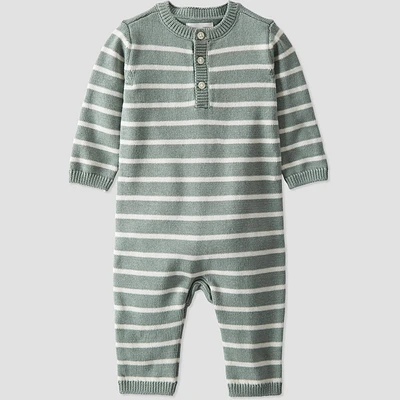 Little Planet by Carters Organic Baby Striped Sweater Knit Romper