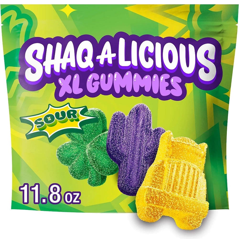 SHAQ-A-LICIOUS Sour Gummies Pouch (Pineapple - Watermelon and Mixed Berry Flavors) - 8ct/11.8oz