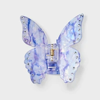 Girls Marbled Butterfly Claw Clip - art class Blue