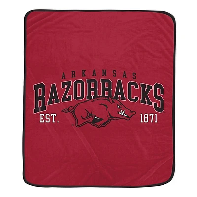 NCAA Arkansas Razorbacks Vintage Arch Block Flannel Fleece Blanket